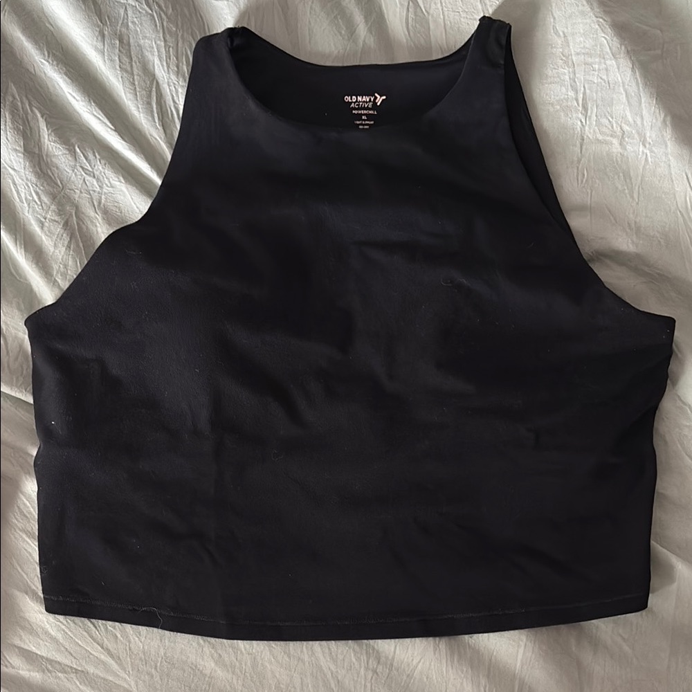 Old Navy Black Boxy Crop Tank Top